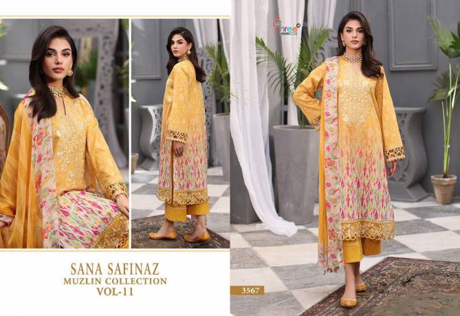 Sana Safinaz Muzlin Vol 11 By Shree Cotton Embroidery Pakistani Suits Wholesale Shop In Surat
